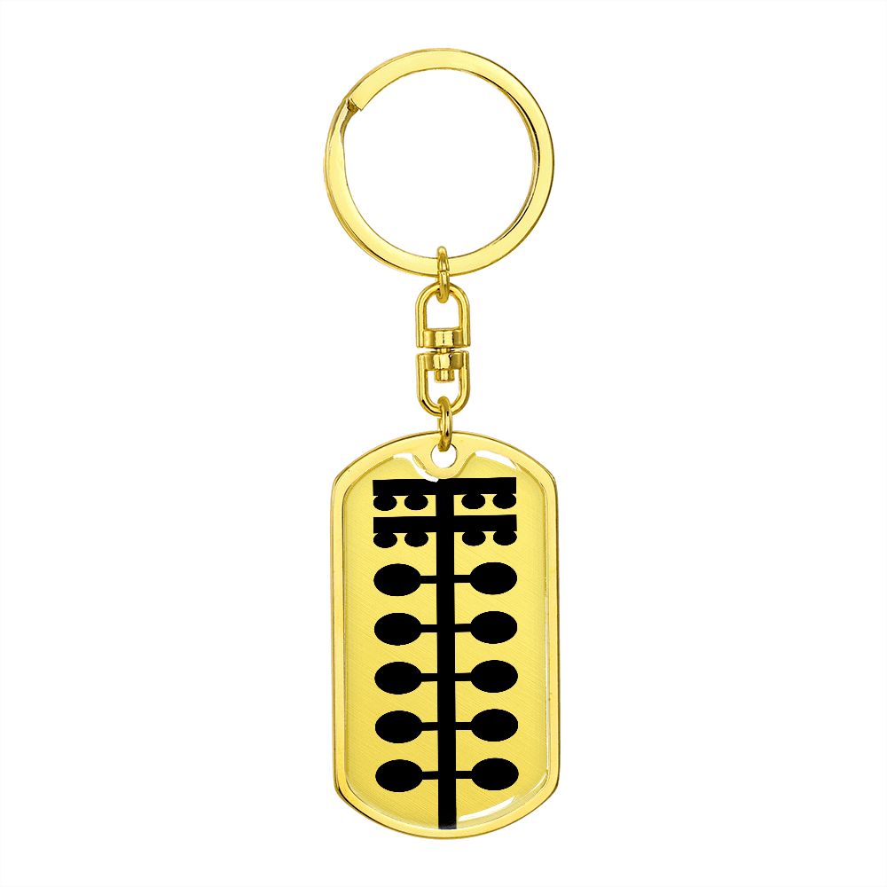 Custom Engraved Drag Racing Christmas Tree Dog Tag Keychain Gold or Steel finish