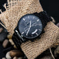 Customizable Engraved Black Chronograph Watch with your personal message