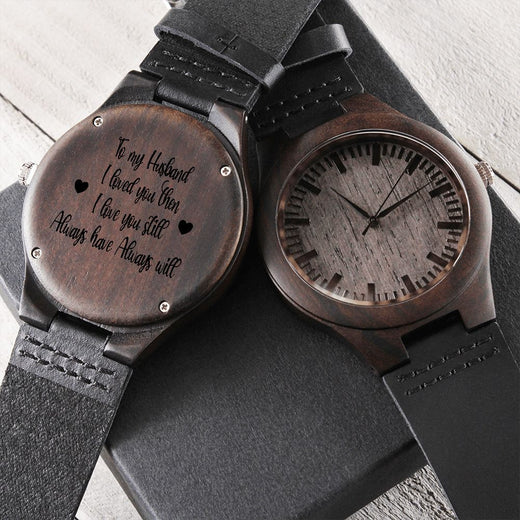 Wood Watch for Husband Engraved with Love Message