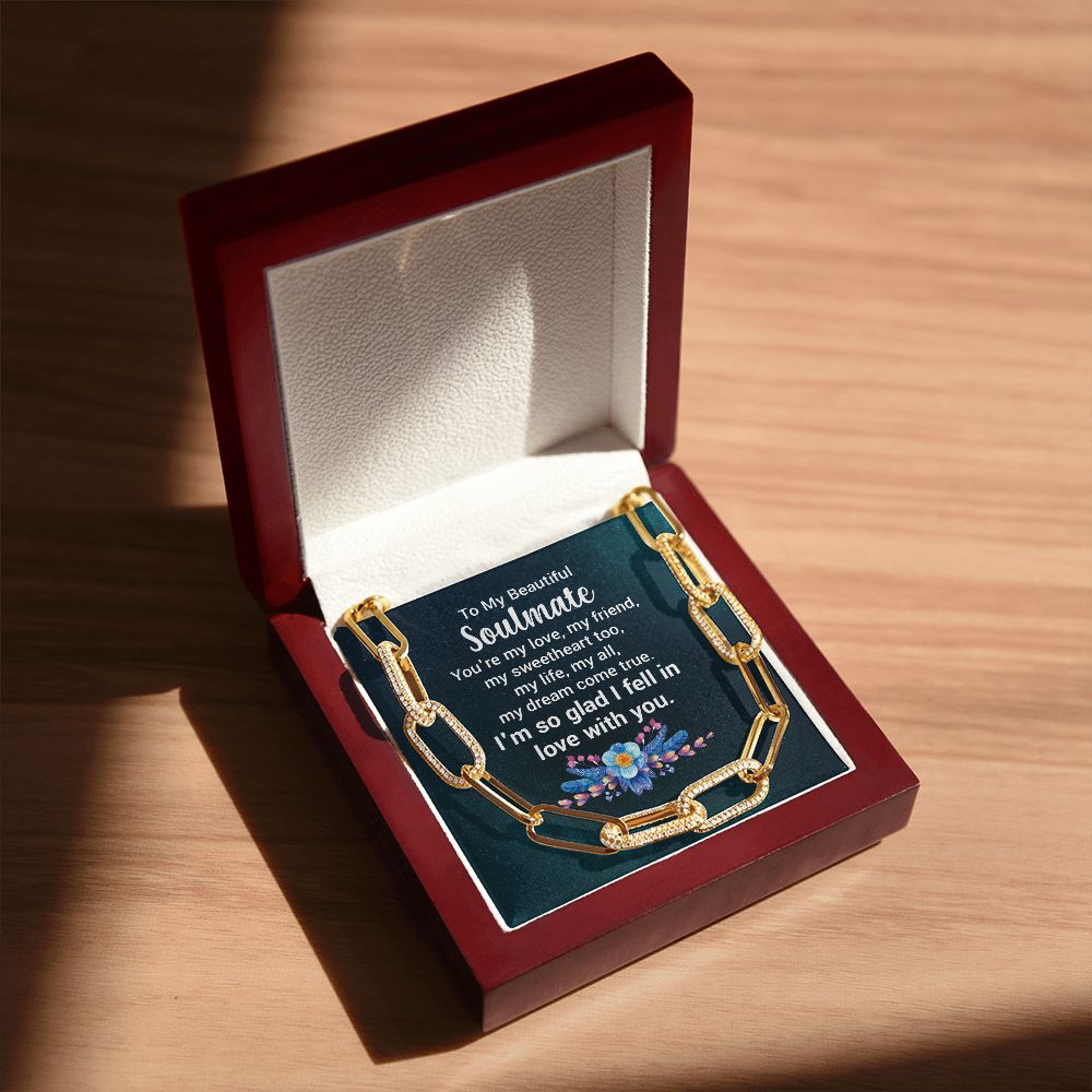 Forever Linked Necklace - Valentine Gift for Soulmate - White or Yellow Gold