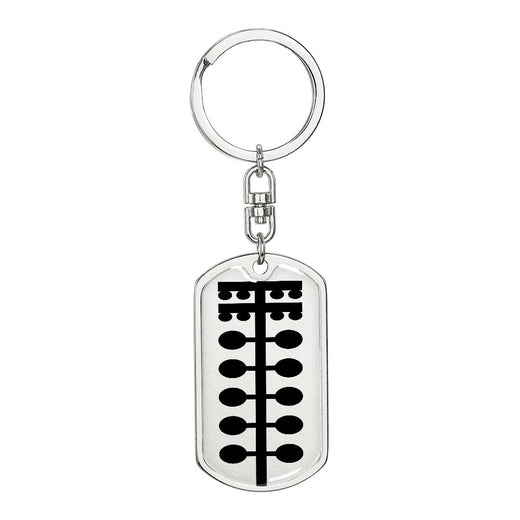 Custom Engraved Drag Racing Christmas Tree Dog Tag Keychain Gold or Steel finish