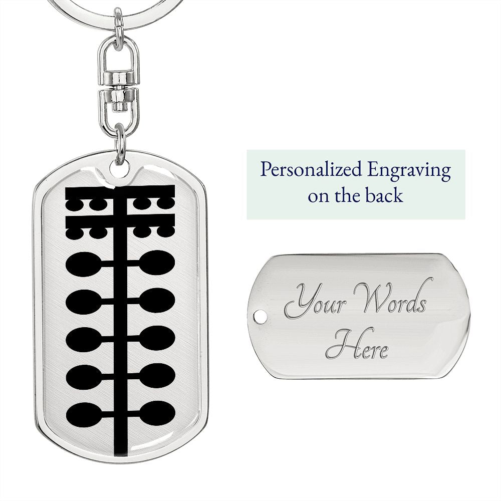 Custom Engraved Drag Racing Christmas Tree Dog Tag Keychain Gold or Steel finish