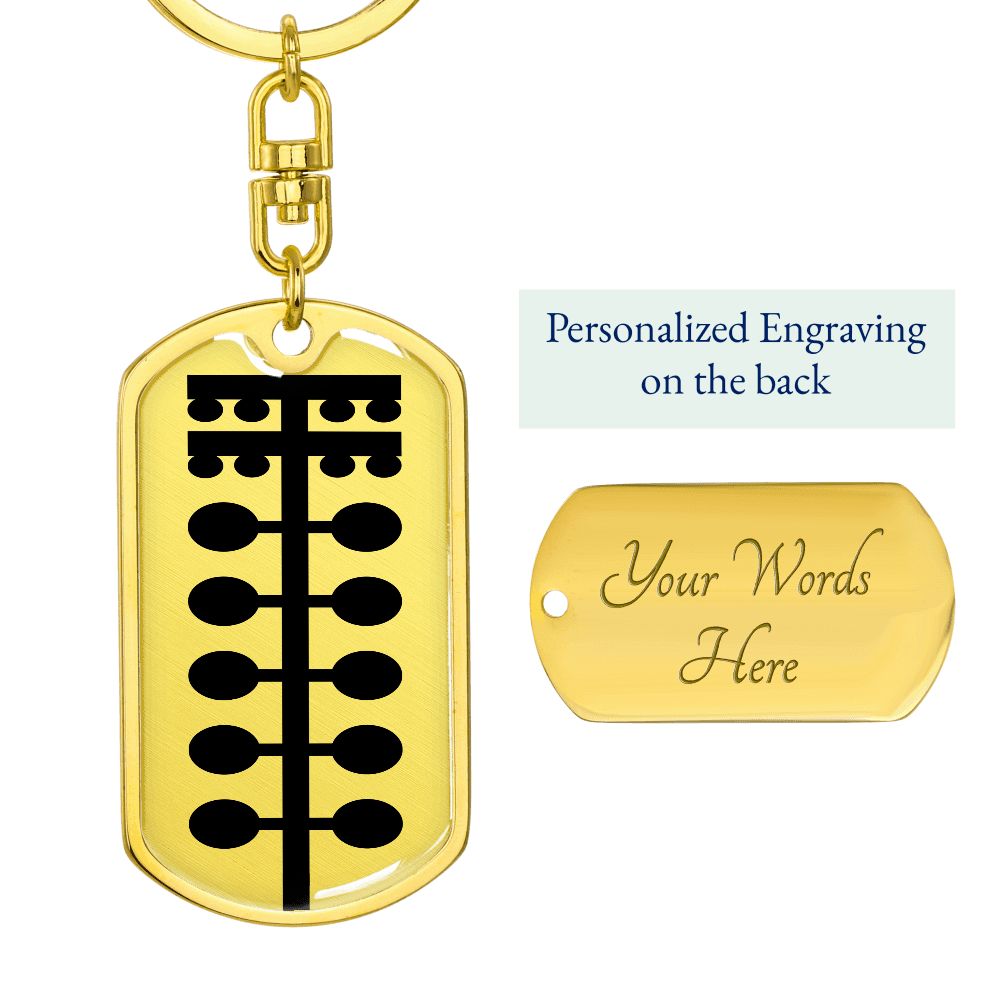 Custom Engraved Drag Racing Christmas Tree Dog Tag Keychain Gold or Steel finish
