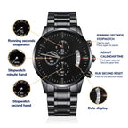 Personalized Mens Watch Custom Engraved with your message - Gift for Groom, Husband, Son, Dad, Friend, Bachelor Party