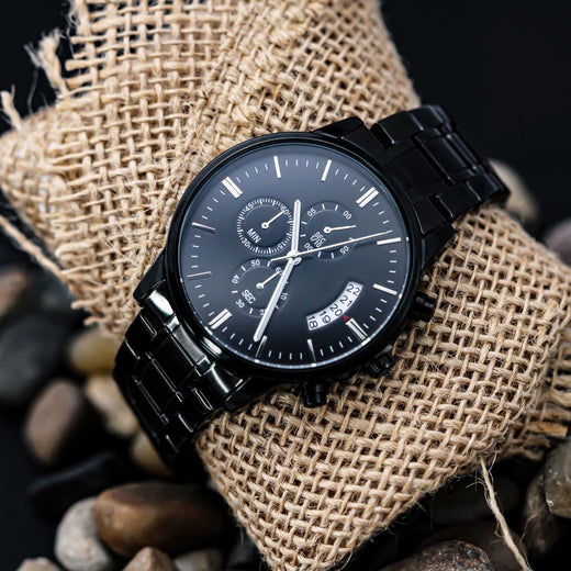 Personalized Mens Watch Custom Engraved with your message - Gift for Groom, Husband, Son, Dad, Friend, Bachelor Party