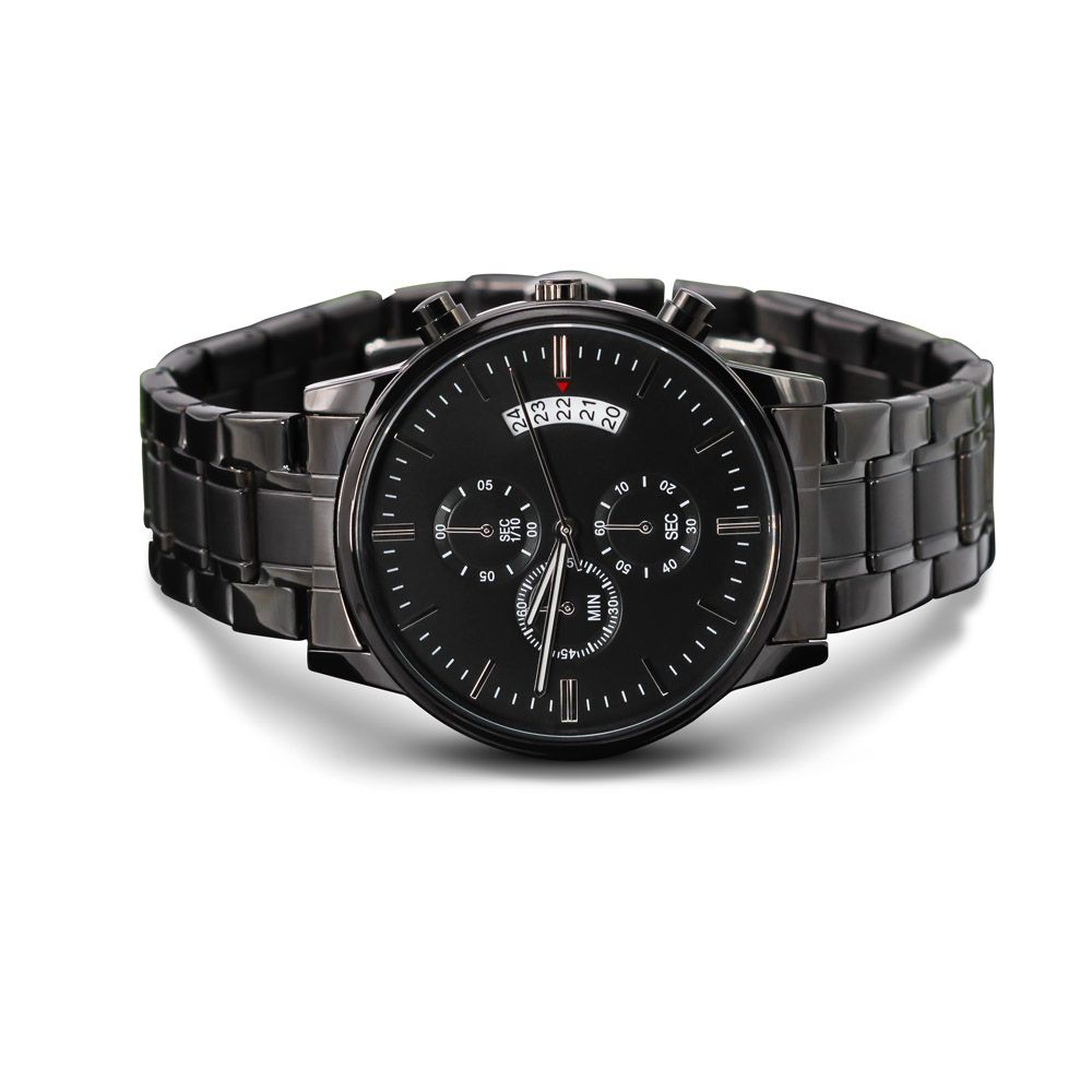 Personalized Mens Watch Custom Engraved with your message - Gift for Groom, Husband, Son, Dad, Friend, Bachelor Party