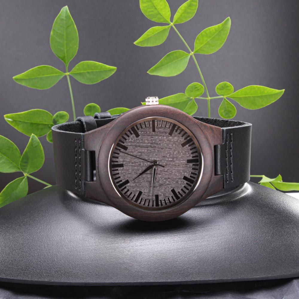 Wood Watch for Husband Engraved with Love Message