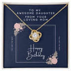 Mom to Daughter Happy Birthday - Love Knot Necklace
