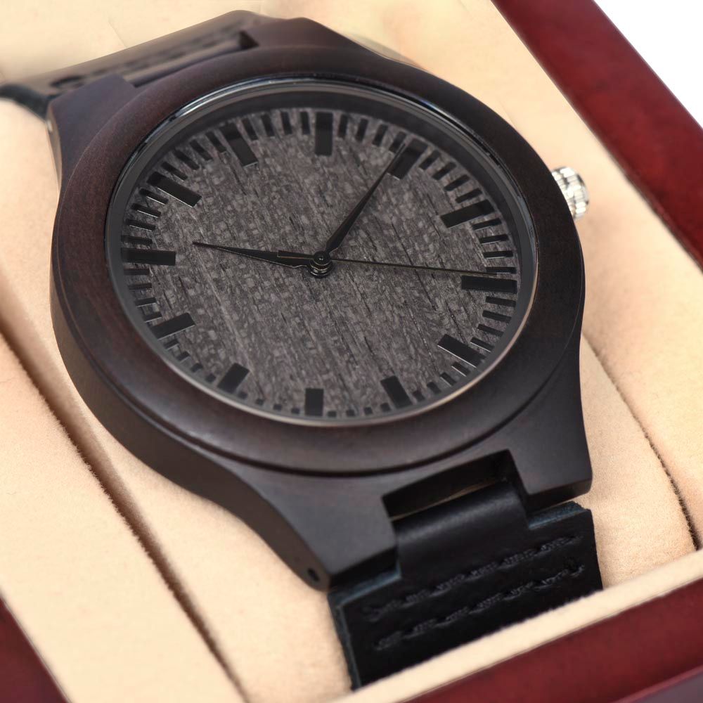 Wooden Watch with Happy Birthday Son Message Card