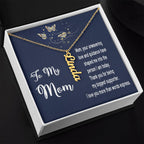 Necklace Gift for Mom - Vertical Name Necklace with Message Card for Mother's Day, Birthday, any day!